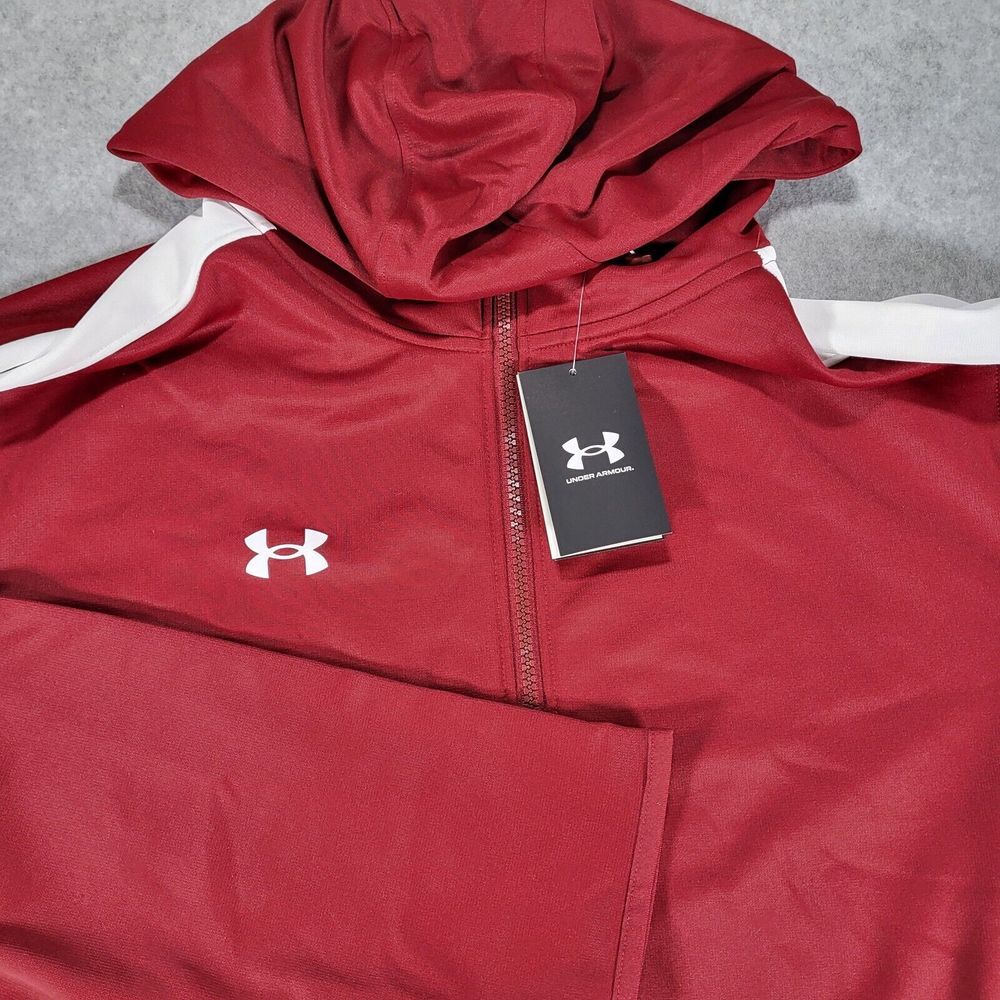 Under Armour Storm Armour 1/4 Zip Hoodie Fleece Pullover Mens XXL Loose Red
